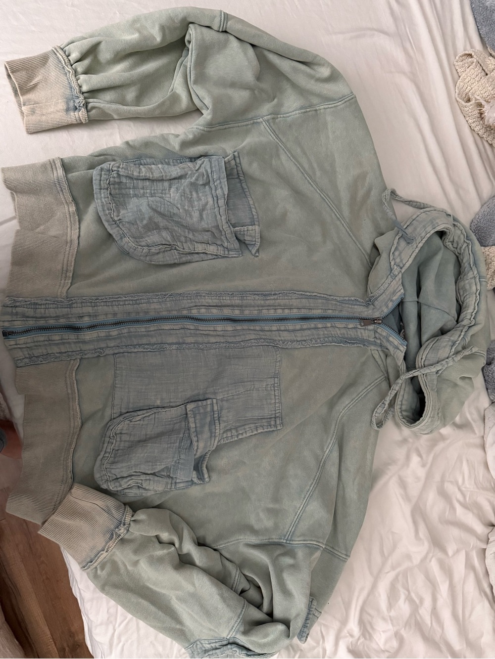 Oli & Hali Pale Sage Green Hooded Zip Jacket